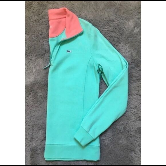 Vineyard vines mint green half zip sweatshirt - Picture 3 of 4